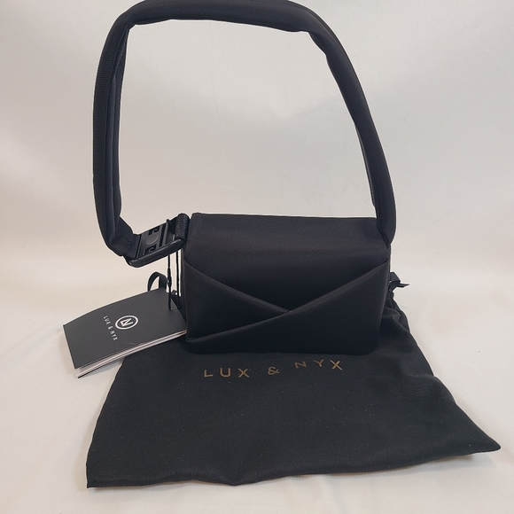 Lux & Nyx Handbags - NWT Lux & Nyx Mini Origami Flap Bag Black Magnetic Clasp 7x5x2
